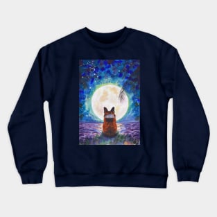 Corgi - full moon meditation Crewneck Sweatshirt